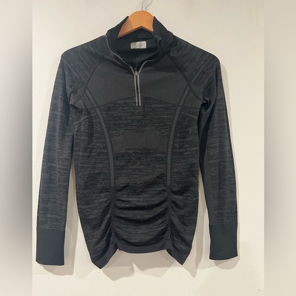 Athleta Fast Track 1/4 zip base layer L/S pullover Dark gray Running Top Size S - Picture 1 of 9